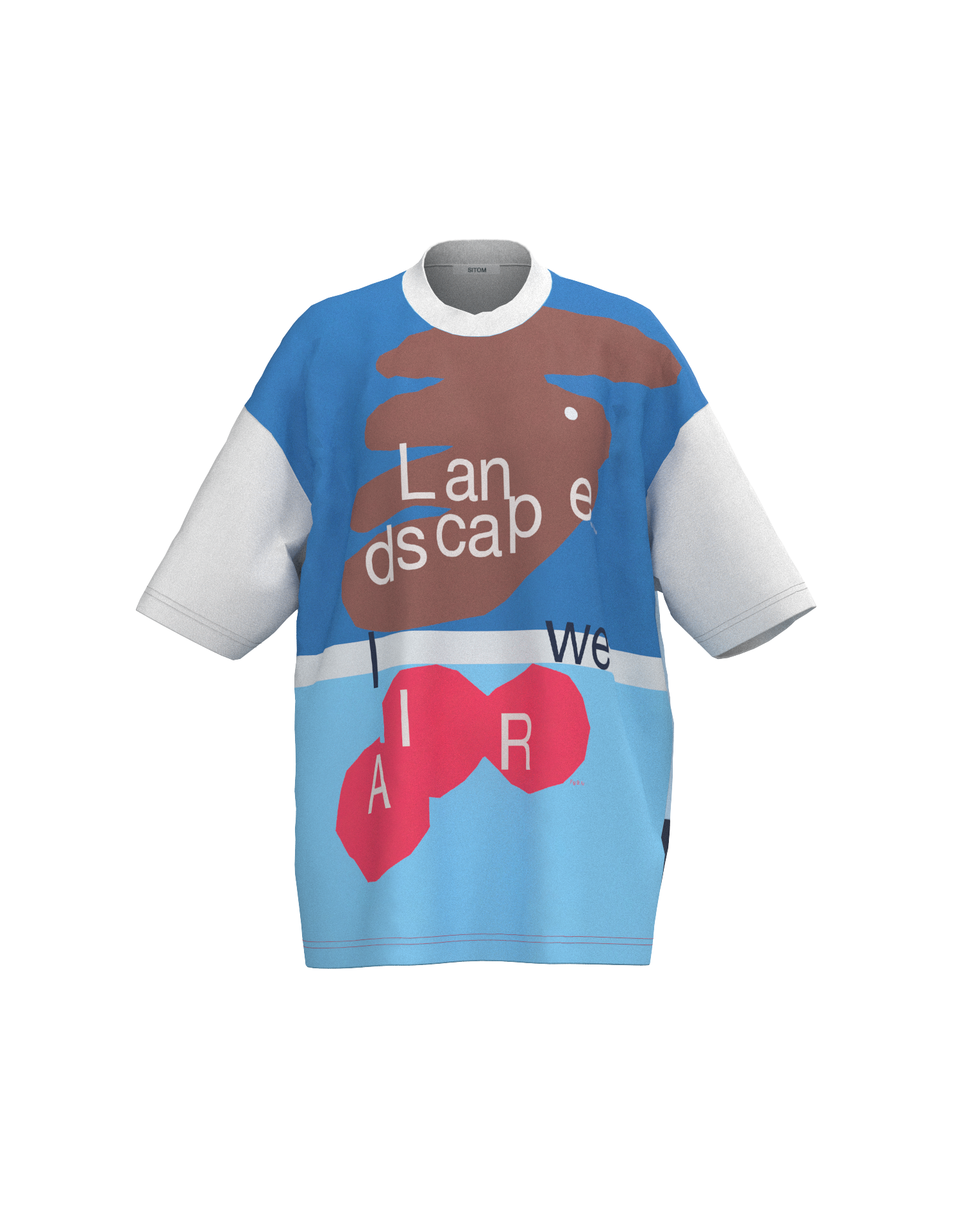 グラフィックTシャツ モリオデグチデザイン オーバーサイズ 肩立体裁断 抽象柄 日本製 UVカット速乾素材