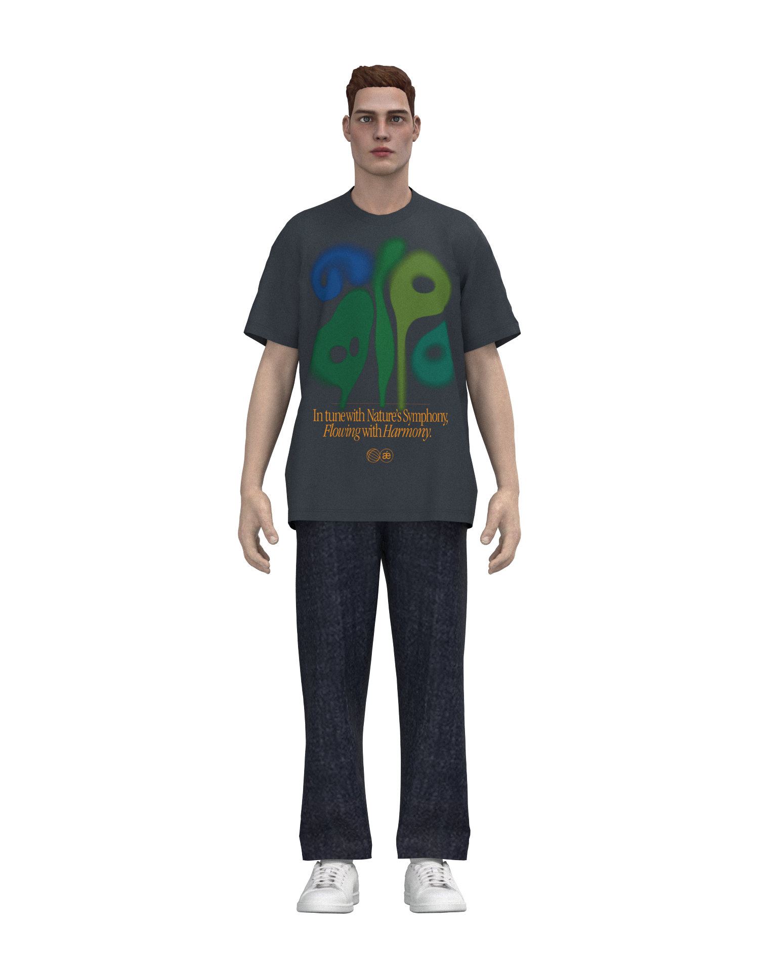 Coming soon【3Dボディスキャンオーダー商品】Flower Graphic T-shirt Charcoal - SITOM