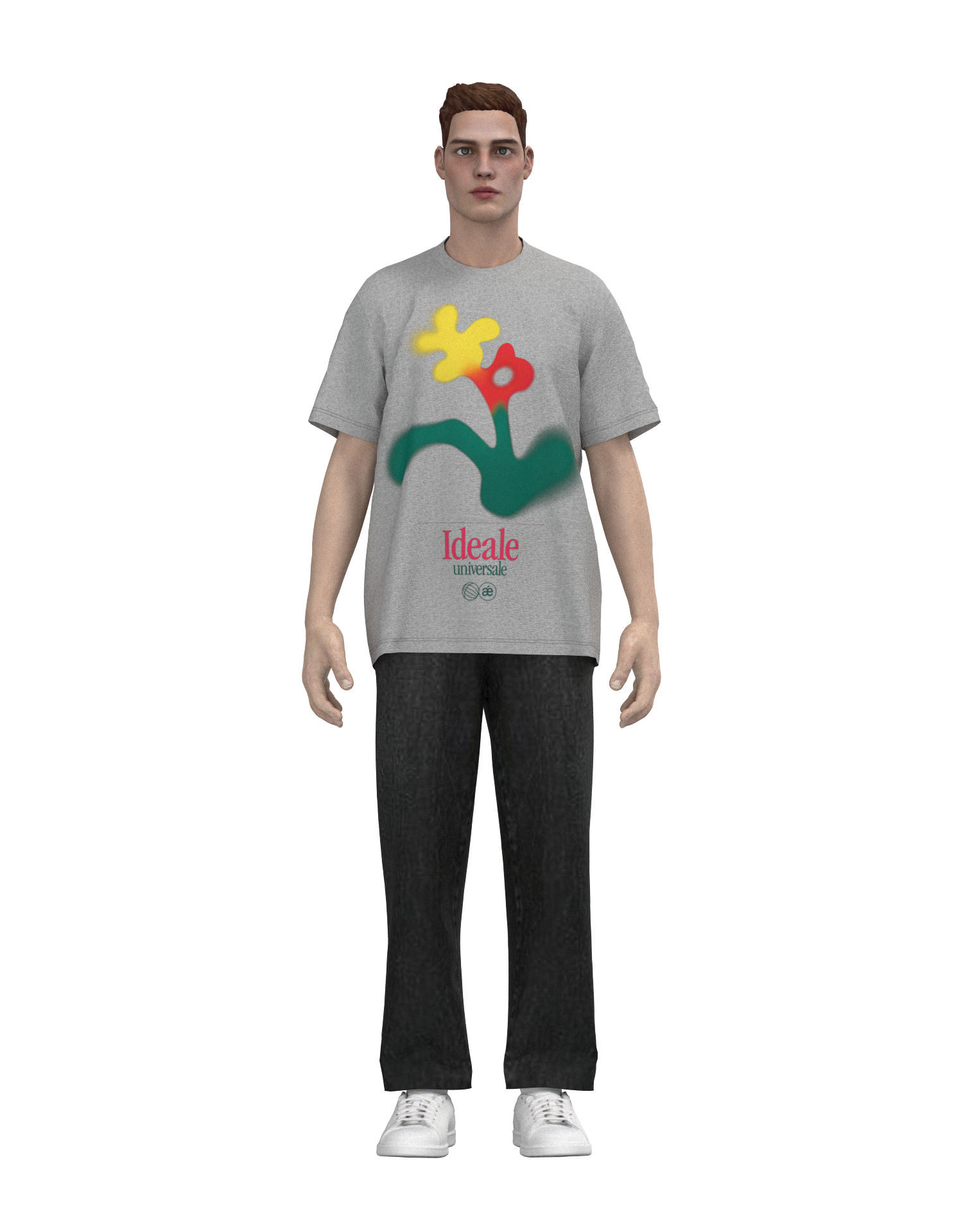 Flower Graphic T-shirt Gray - SITOM