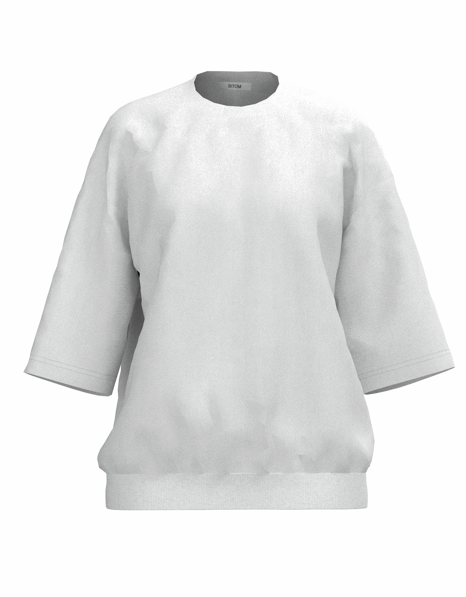 Ribbed hem 3/4 sleeve T-shirt - SITOM