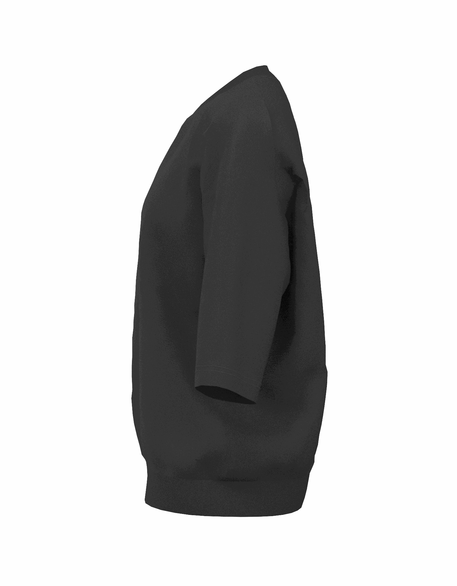 Ribbed hem 3/4 sleeve T-shirt - SITOM