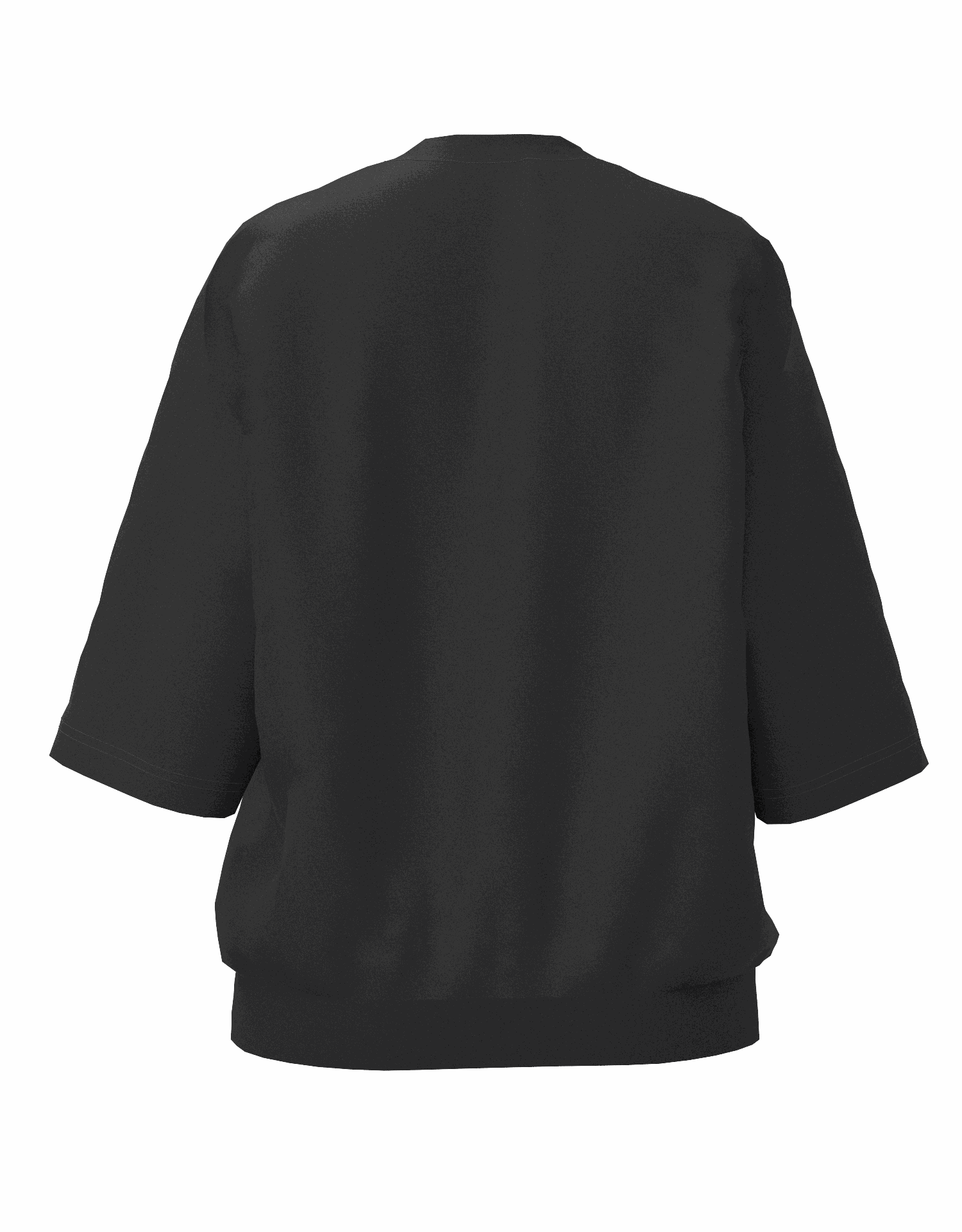 Ribbed hem 3/4 sleeve T-shirt - SITOM