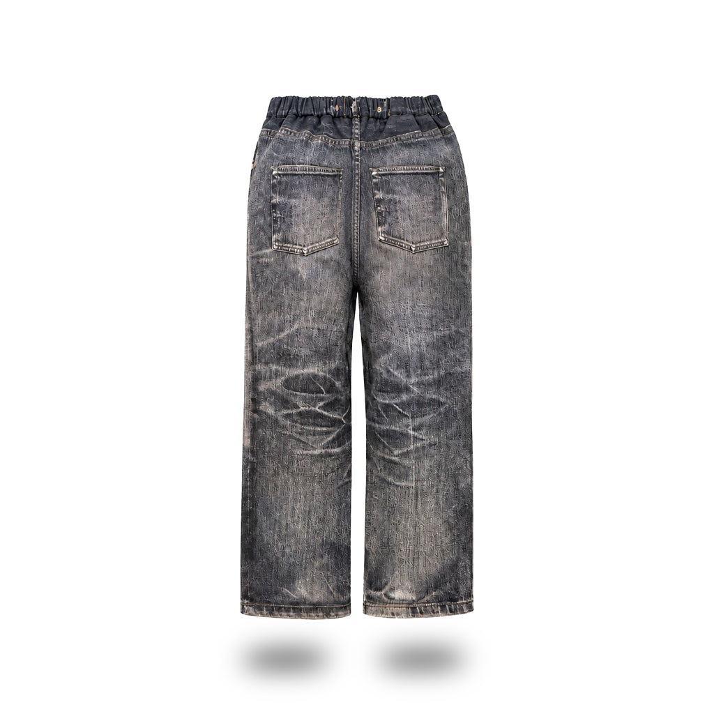 Vintage Denim Print Pants