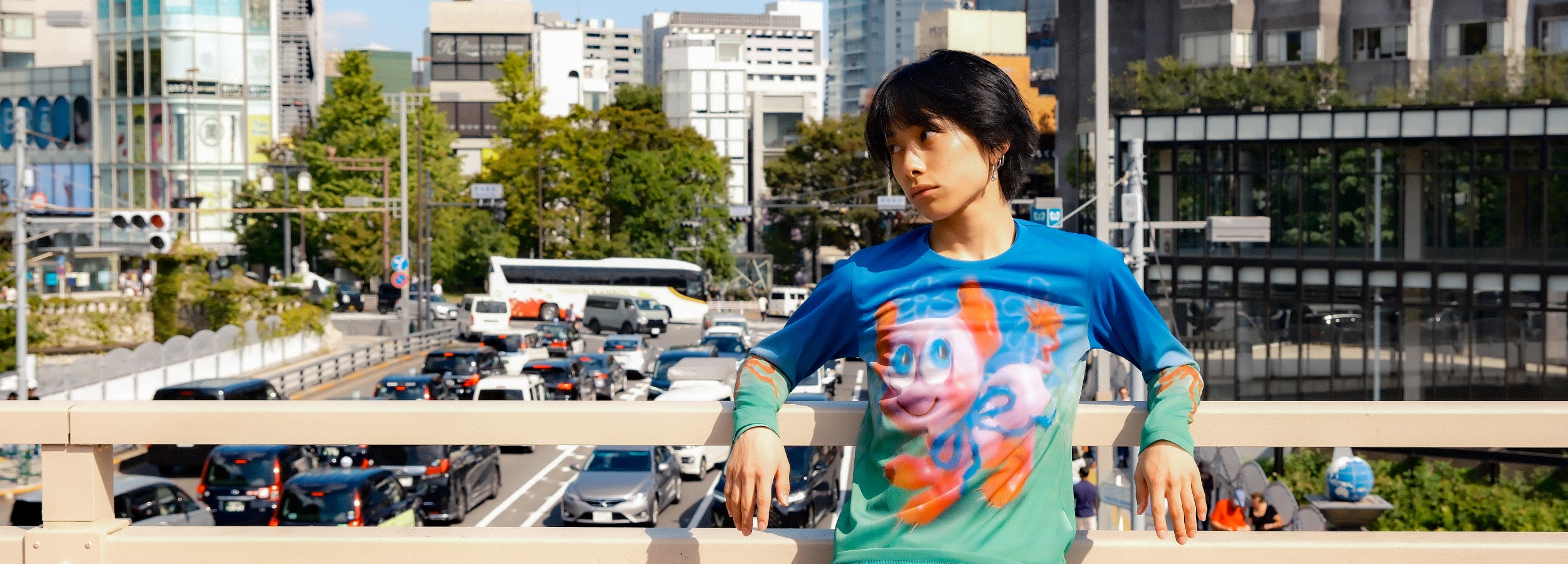 GRAPHIC SHEER LONGSLEEVE T-SHIRT DESIGNED BY NICO ITO