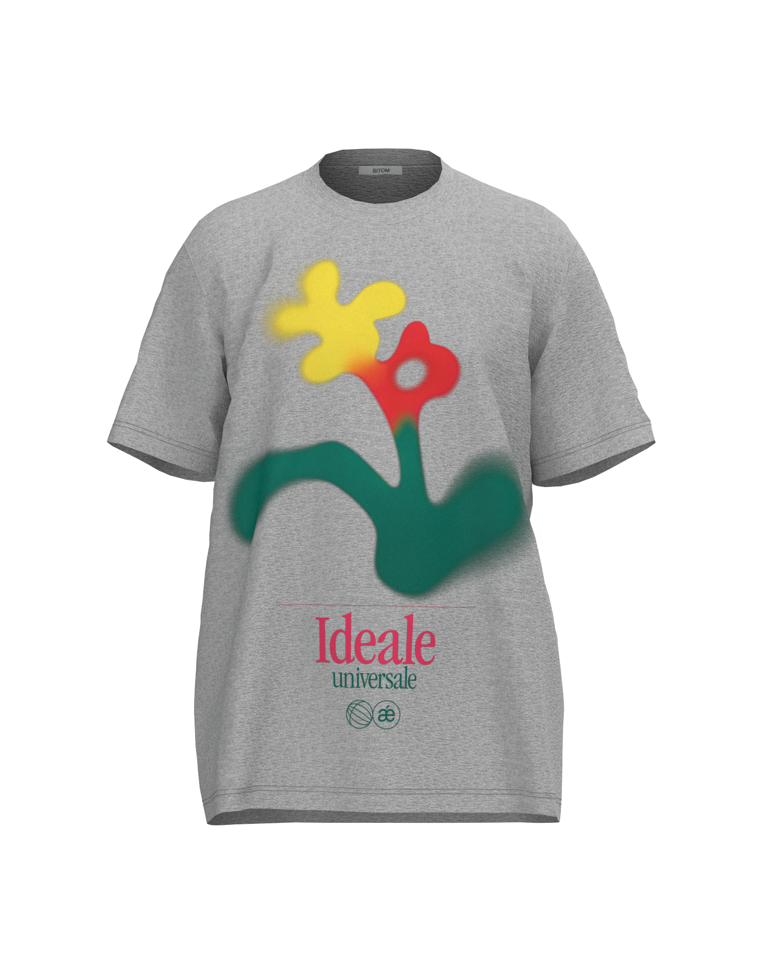 Flower Graphic T-shirt Gray