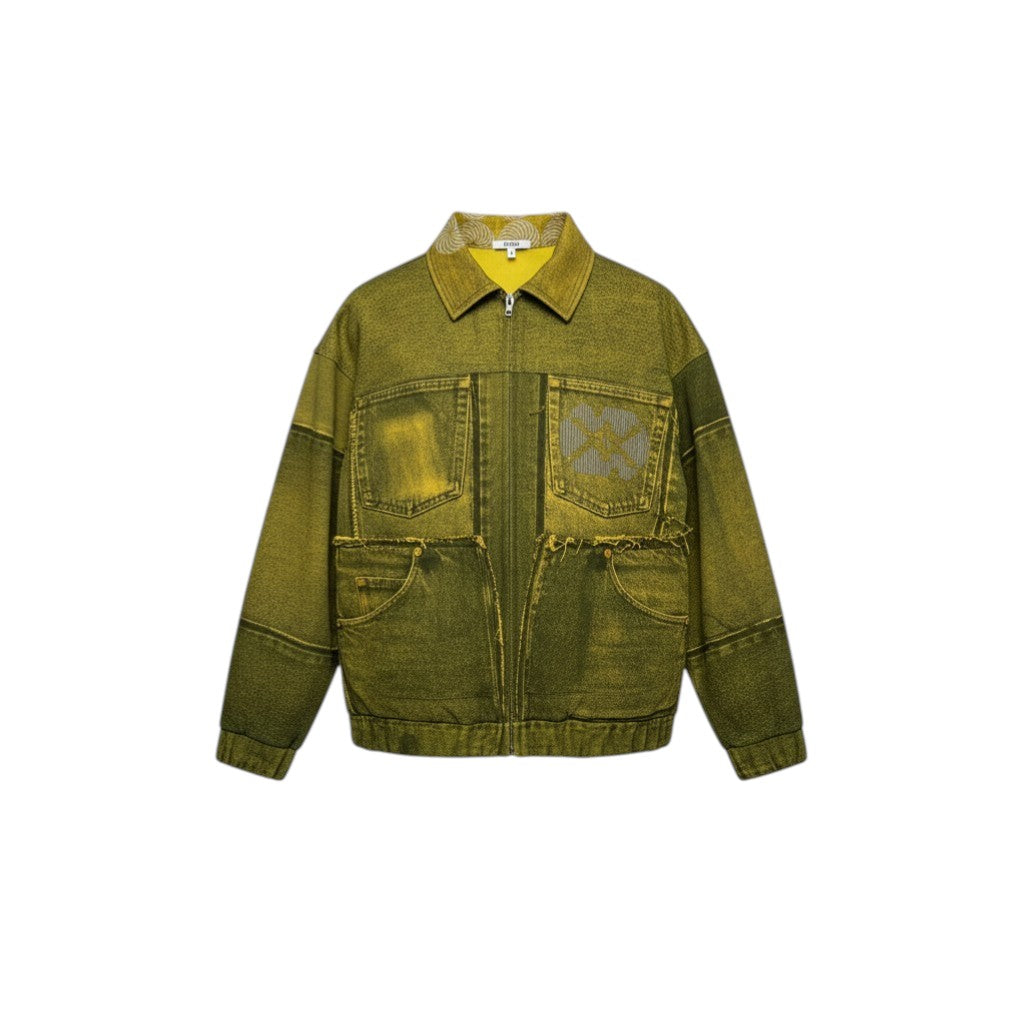 Denim Print Oversized Track Jacket sitom-official