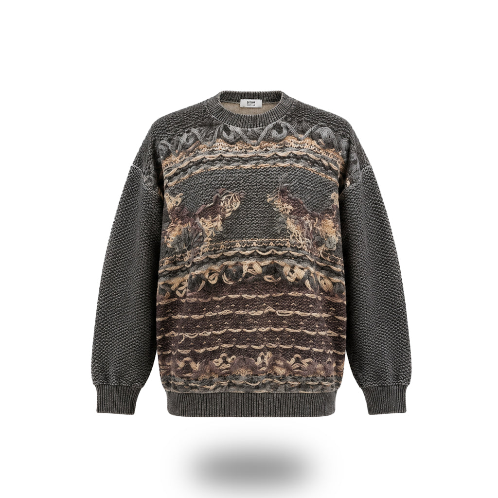 Printed Knit Sweatshirt sitom-official