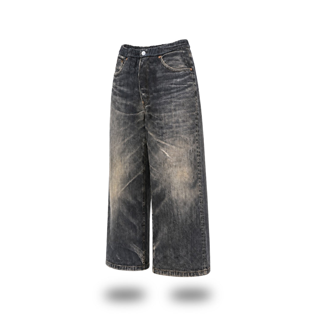 Vintage Denim Print Pants